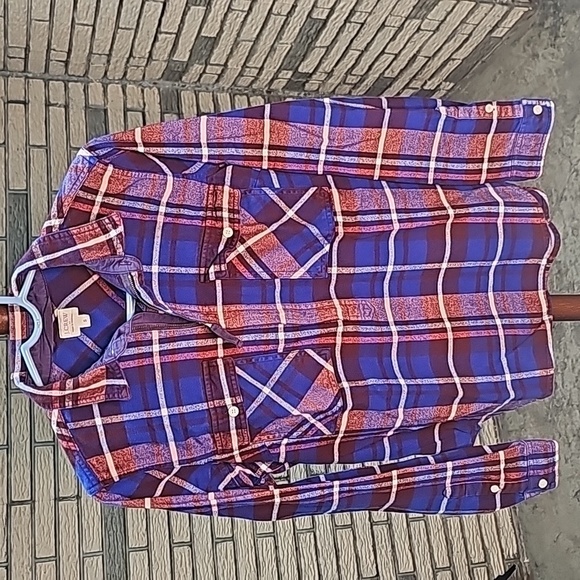 J Crew Flannel Shirt 1/2 Zip Sz Sm - Picture 1 of 13
